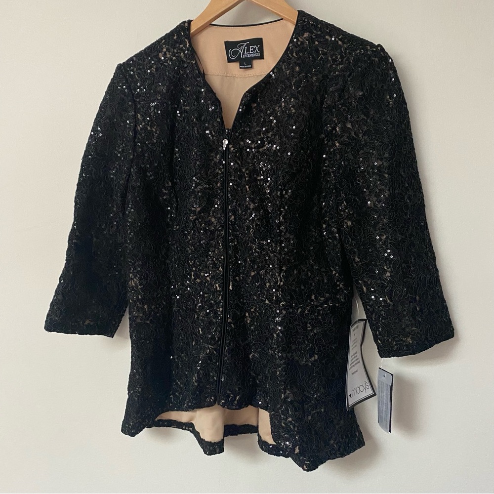 Alex Evenings zip up jacket top